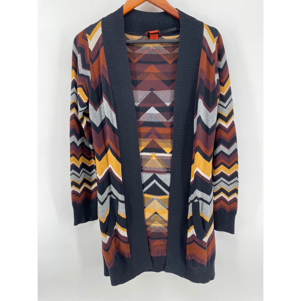 Missoni Target Sweater Cardigan Women XS Earthy Open Longline Boho Retro *READ*